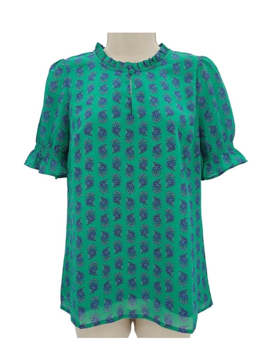 NWT J. Crew Blue Floral Blouse